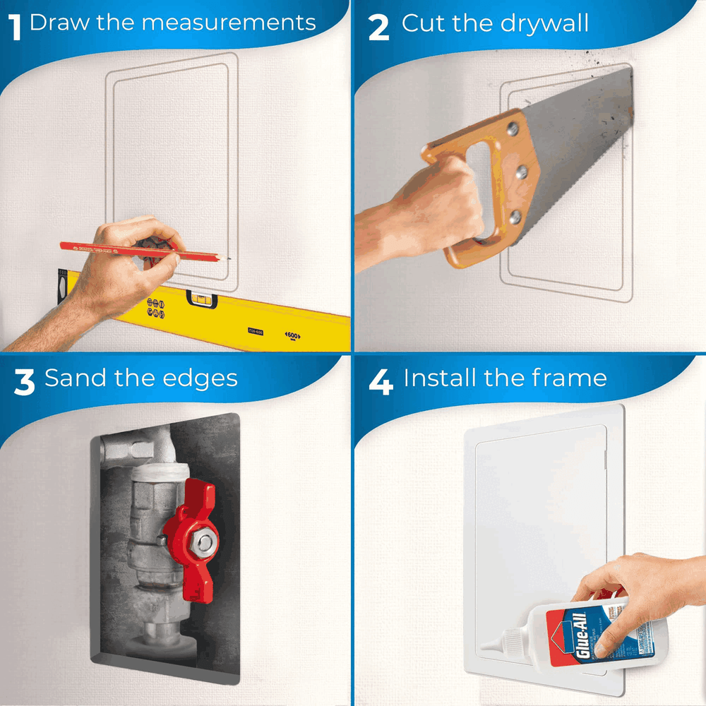 Access Panel for Drywall 6x9 inch Wall Hole Cover Access Door Plastic White