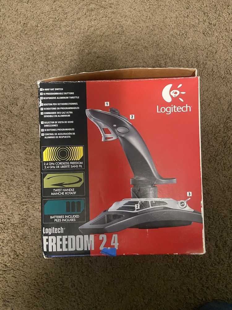 Logitech Freedom 2.4 Wireless USB Joystick for PC Mac, Programmable NO DONGLE