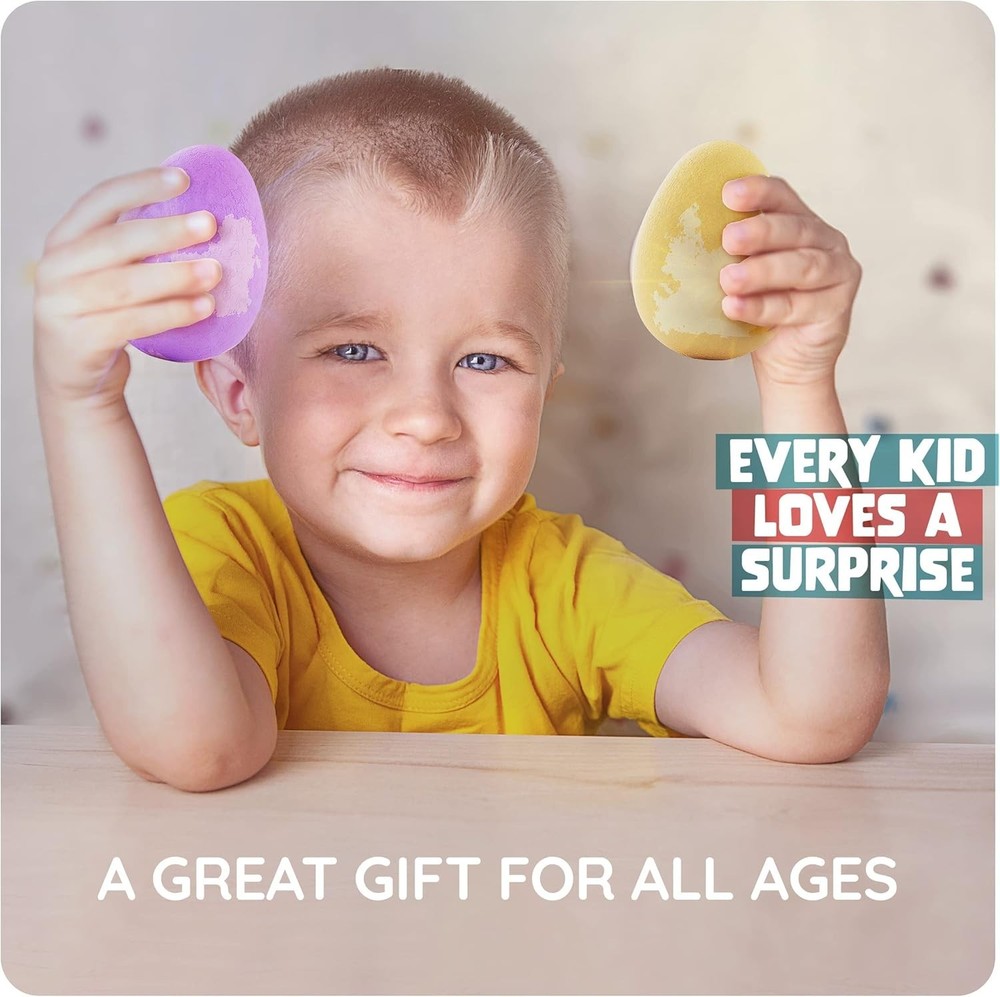 Dino Egg Bath Bombs with Surprise Inside for Kids - 6 Pack