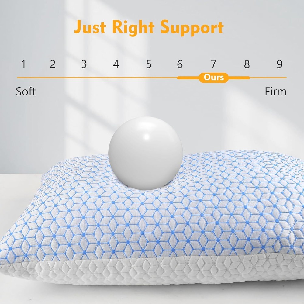Chopped Memory Foam Pillow King 2-Piece Cooling Pillow Set