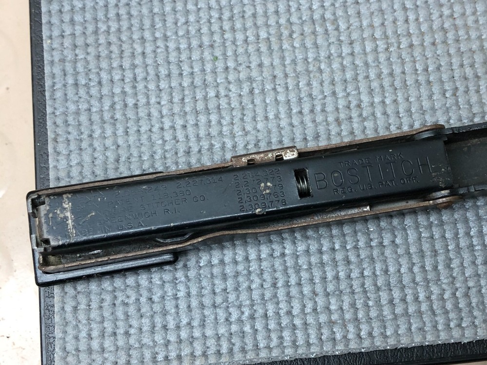 Vintage Bostitch Black Metal Stapler Small Locking Desktop