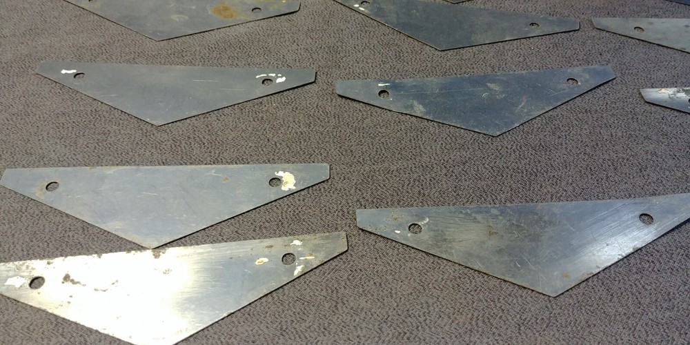 15 1940s Triangle Backplate Cabinet Door Drawer Handle Pull Hardware Lot