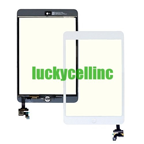 For iPad Mini 1/2 Touch Screen Digitizer + IC Connector Home Button + Tool White