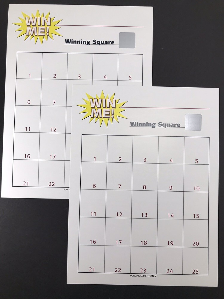 2 Count 25 Square SCRATCH OFF Raffle Board Fund Raiser Winning Gambling Squares