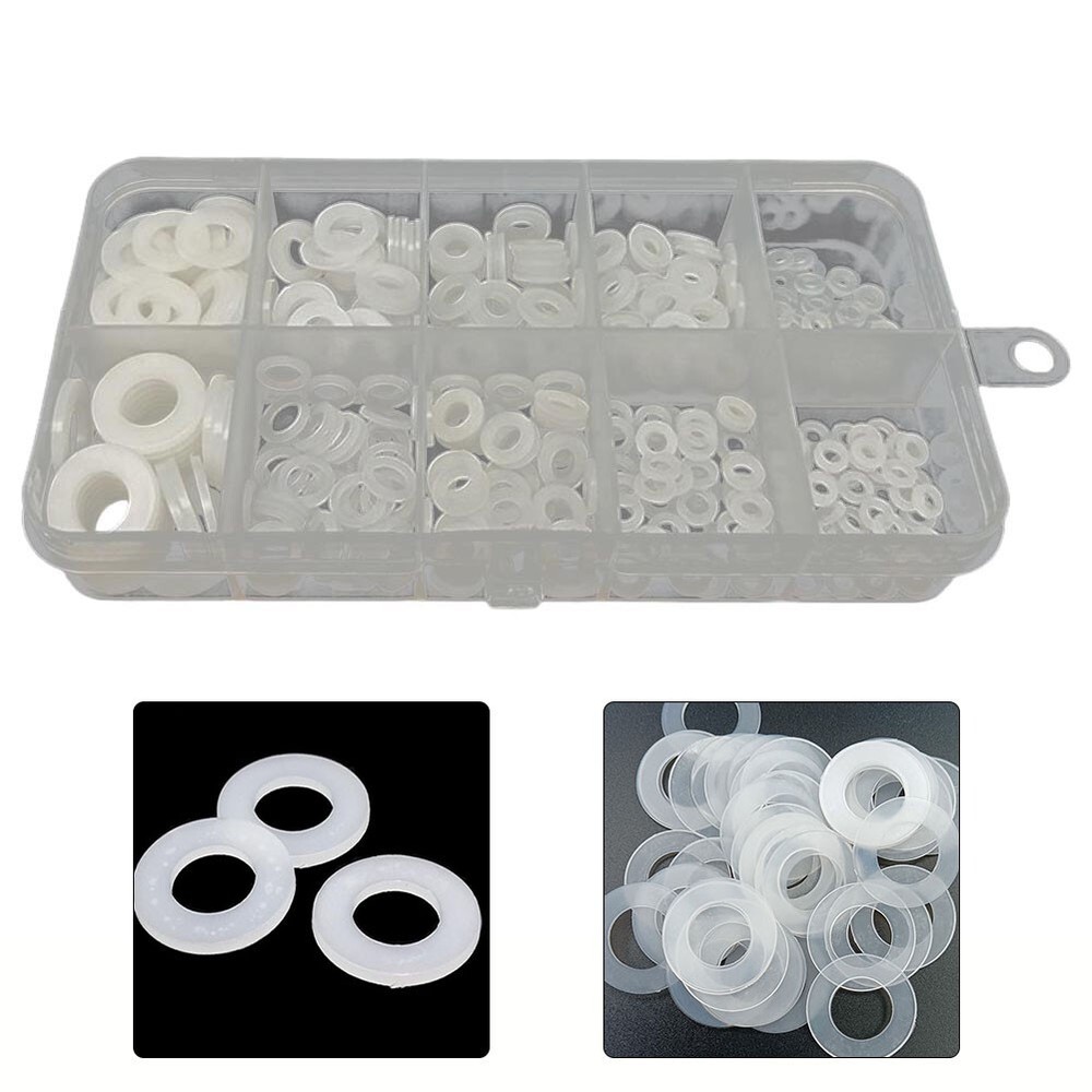 Convenient Pack of 500 White Plastic Washers for Home & Workplace