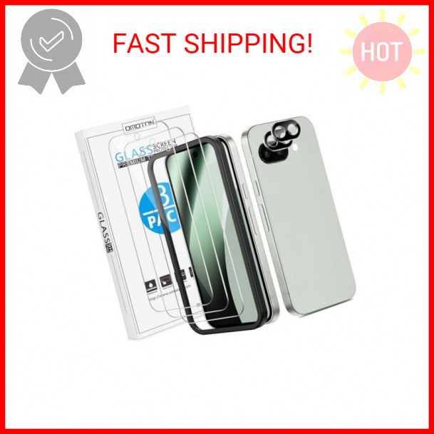 OMOTON 3 Pack Screen Protector for Google Pixel 10a +2 Pack Camera Lens Protecto