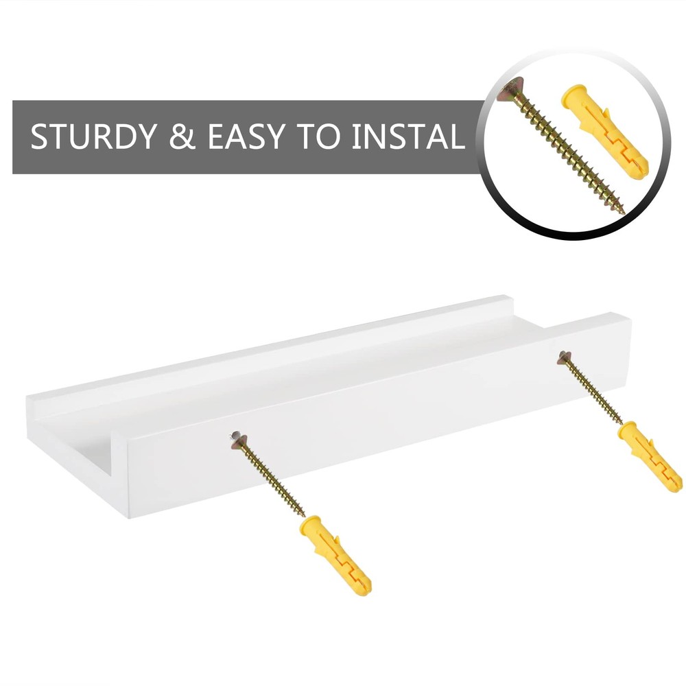 12 Inch Floating Shelves Wall Mounted, Solid Wood Wall Shelves for Decor and ...