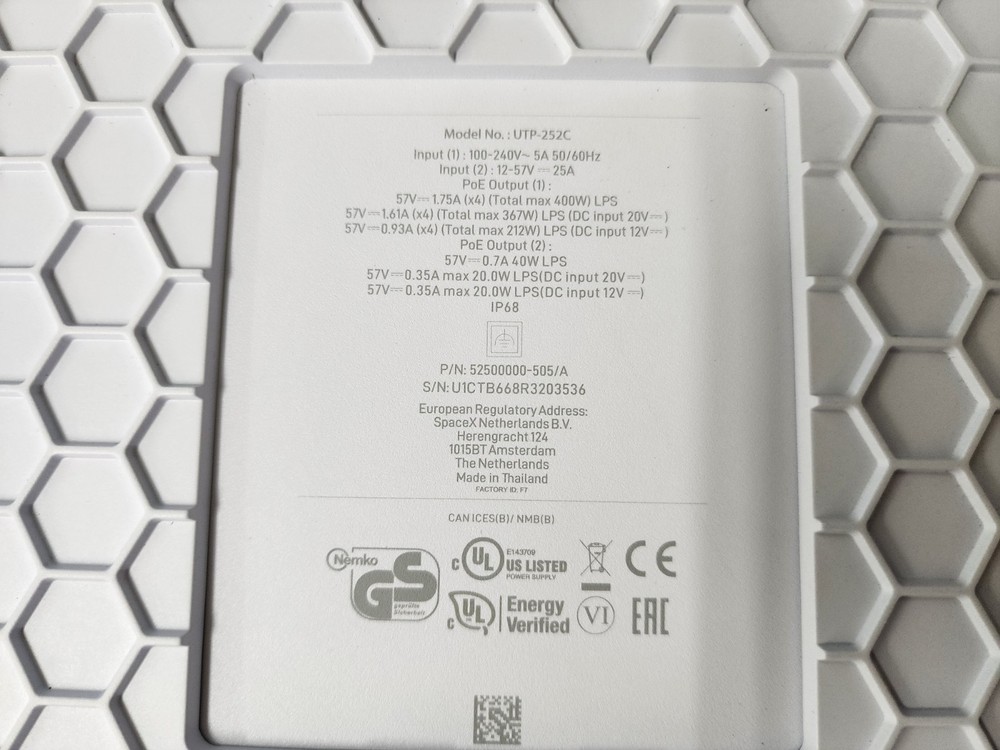 Starlink Advanced Power Supply UTP-252C with Cables