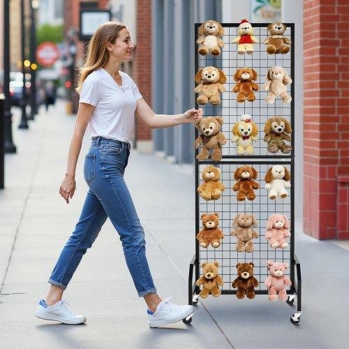 Grid Wall Panel 19 x 5.4 ft Wire Grid Panels Display Rack Movable Art