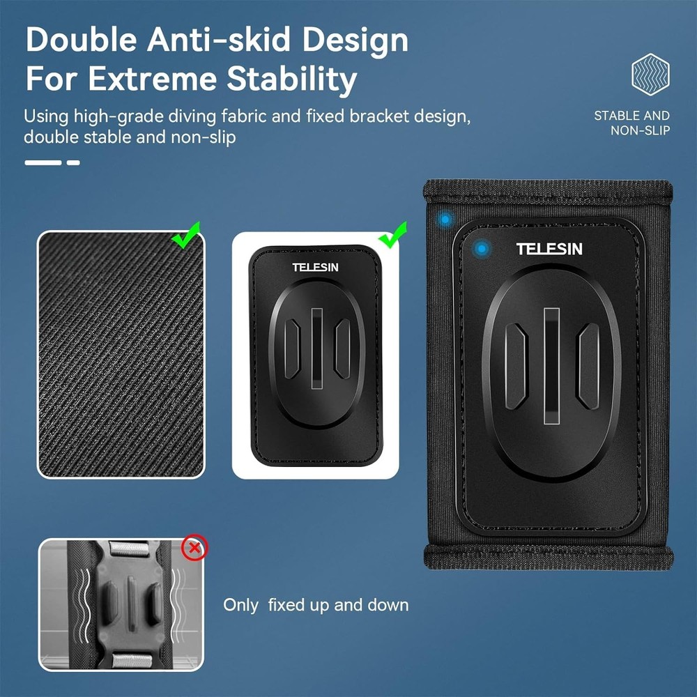 TELESIN 360 Backpack Mount Shoulder Strap Clip Holder 360