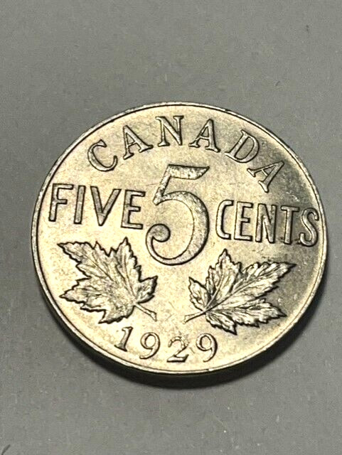 1929 Canada 5 Cents XF+ #19358