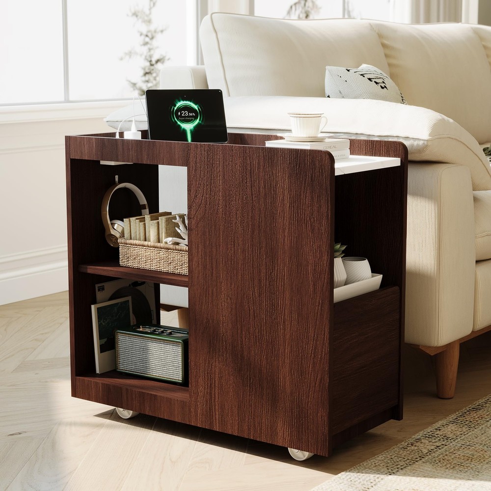 Side Table with Wheels