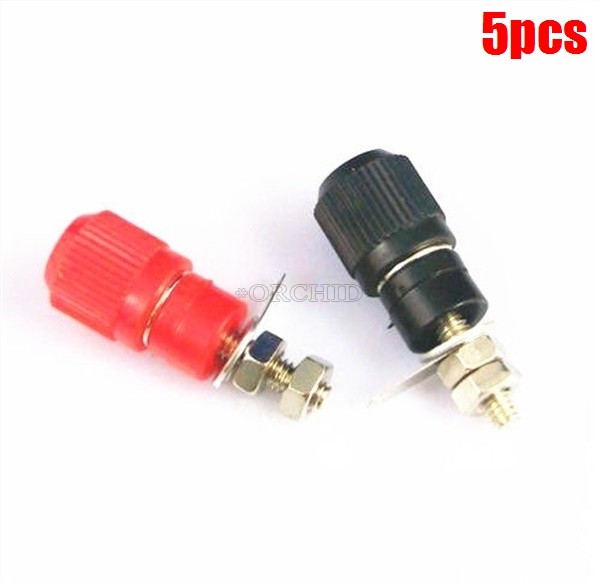 5 Pair Red Black Amplifier Terminal Binding Post Banana Plug Jack Panel Mount ay