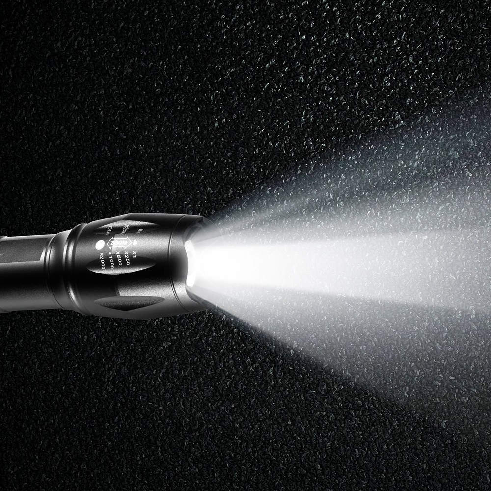2 Pack Flashlights Torch 2000 High Lumens 5 Modes Adjustable Focus Flashli