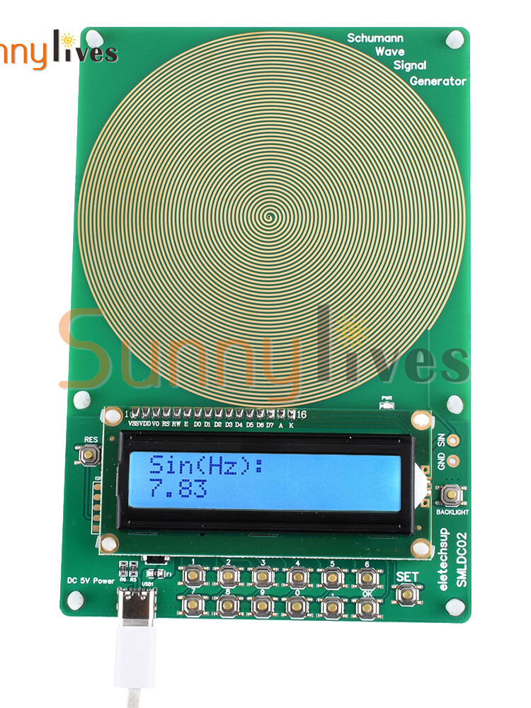 Schumann Wave Generator Pulse Sine Frequency +3.5MM Audio Output Connector +Case