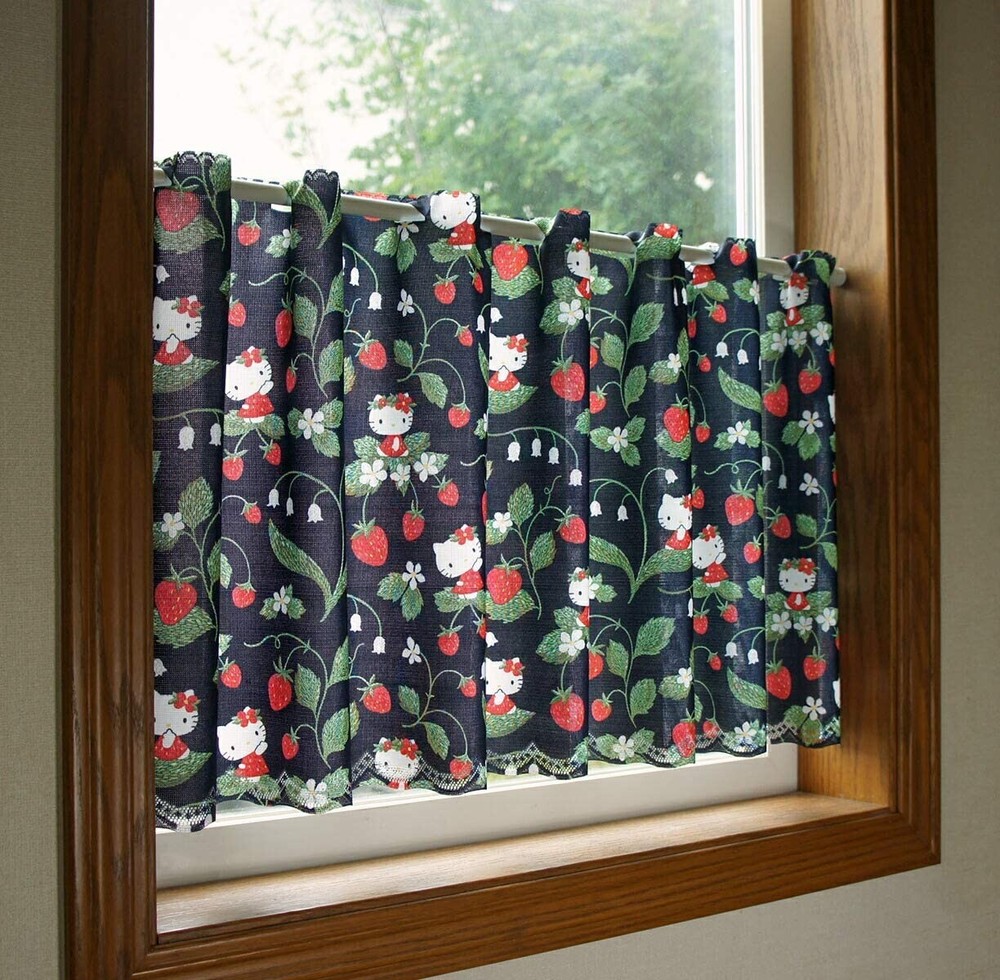Hello Kitty polyester half cafe curtain home kitchen window decor