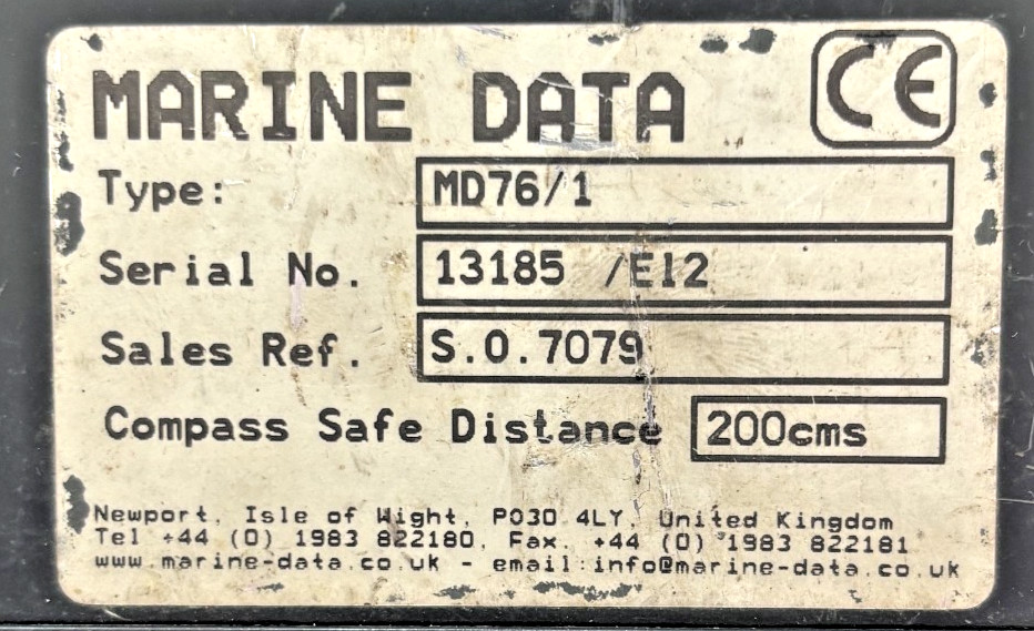 MARINE DATA COMPASS SAFE DISTANCE 200CMS TYPE : MD76/1 SERIAL 13185 /E12
