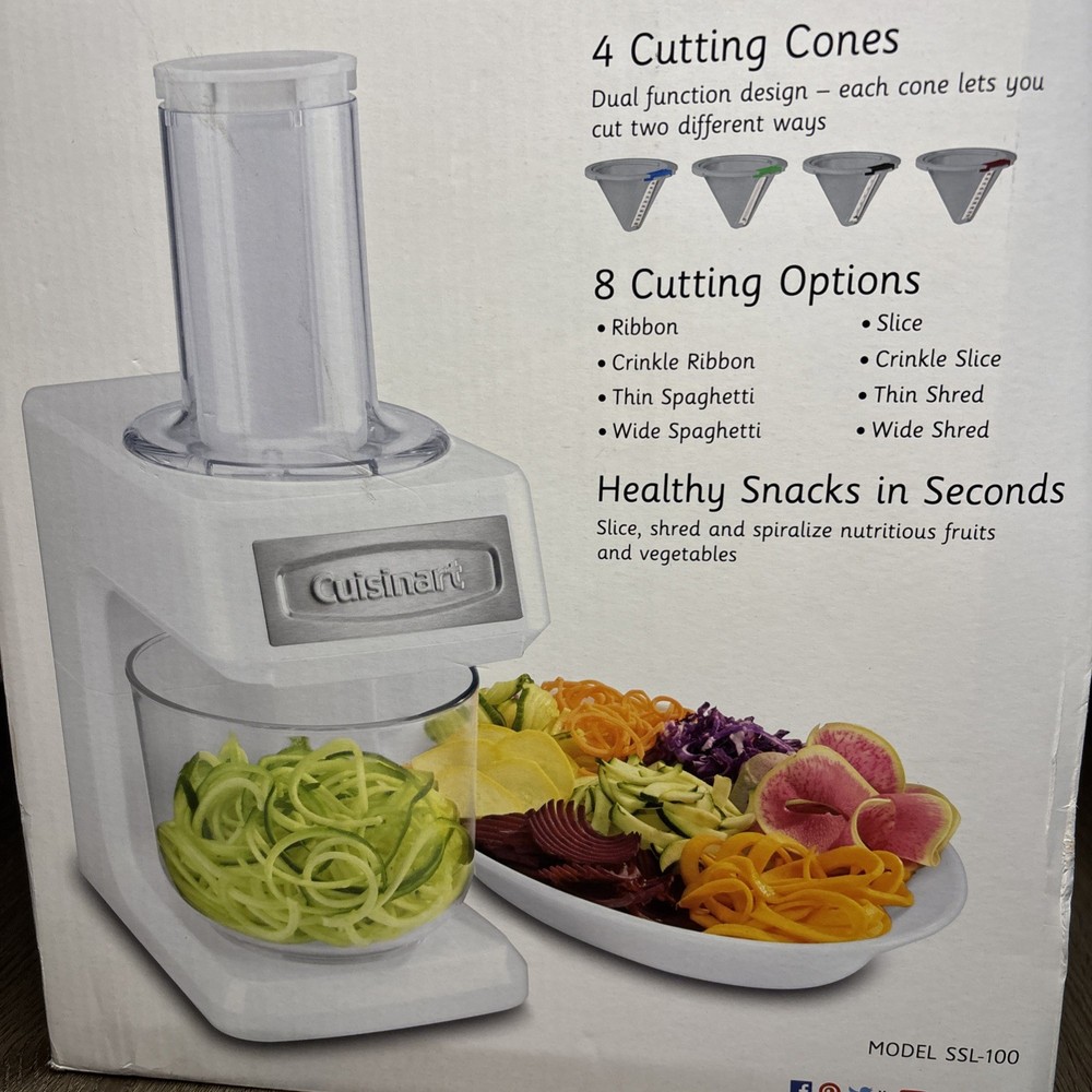Cuisinart SSL-100 Prep Express Slice Shred Spiralizer Food Processor White