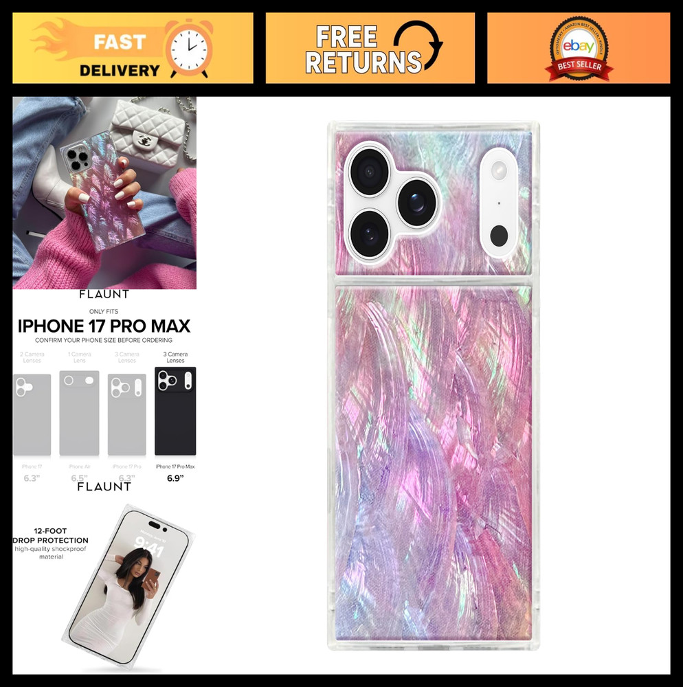 Flaunt Official Square Protective Case - Compatible with iPhone 17 Pro Max - Com