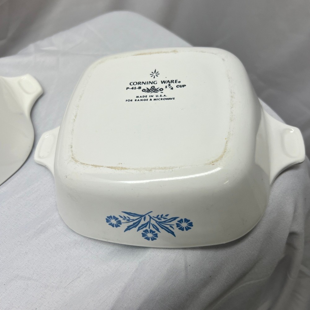 Corning Ware Petite Pan Blue Cornflower Square Baking Dish Set