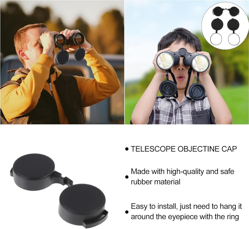 10X42 Optics Binocular Caps - Eyepiece & Objective Lens Covers, Waterproof Prote