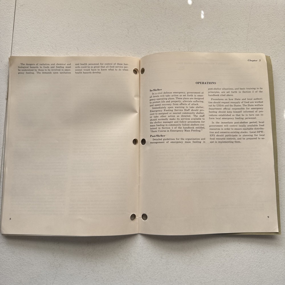 Emergency Feeding, Emergency Welfare Services Manual June 1966