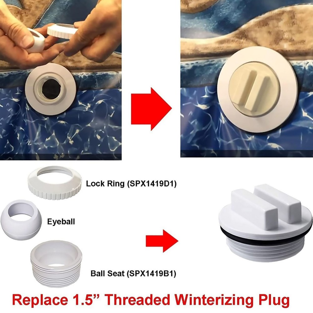 6* Pool Threaded Plugs Filter Drain Plug SP1022C For Winterizing Pools