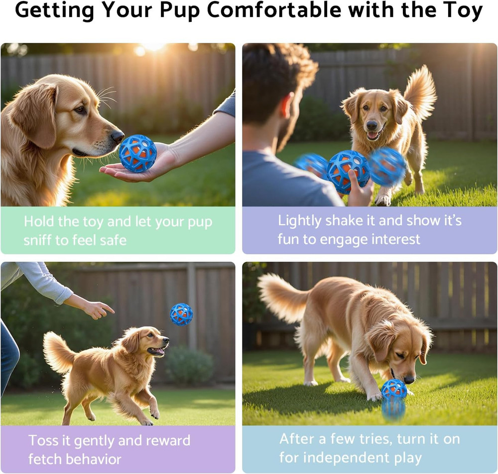 Interactive Dog Toys – Durable Automatic Bouncing & Vibrating Interactive Dog Ba