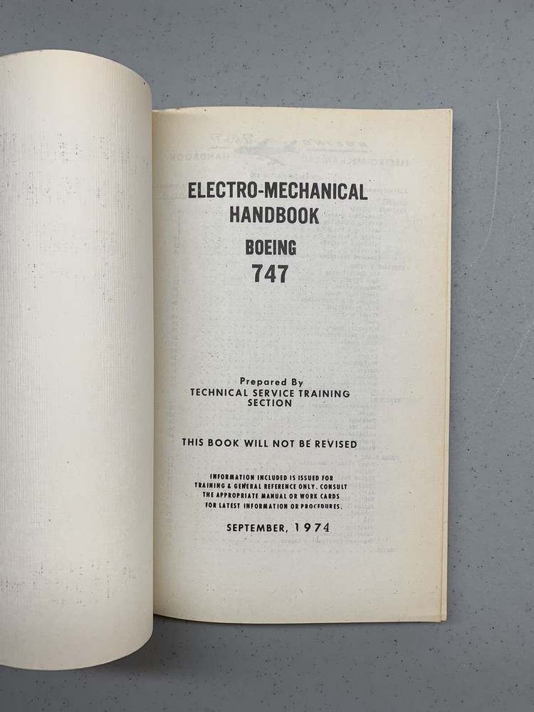 Boeing 747 Electro Mechanical Handbook 1974