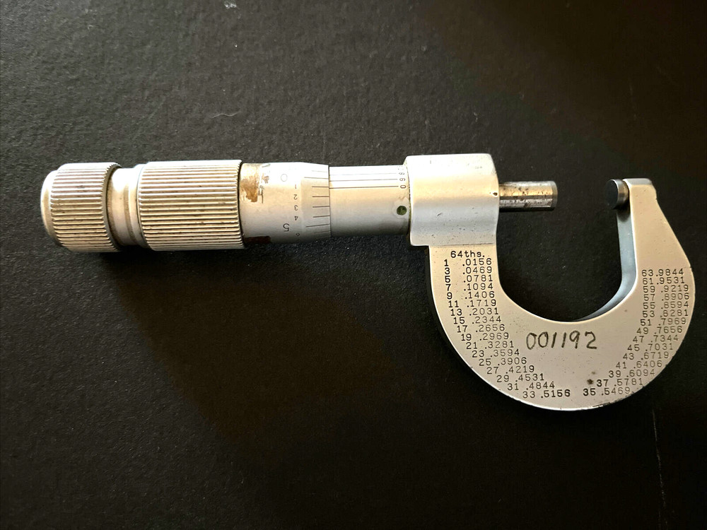 Brown and Sharpe Micrometer 0-1” Carbide Tips