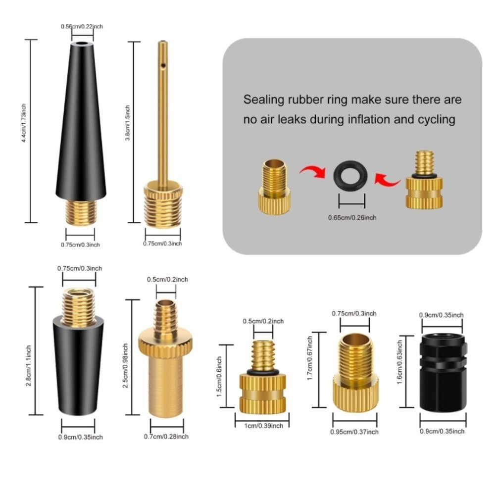 Bicycle Valve Adapter Pack 10pcs Compatible with Various Inflatable Valves