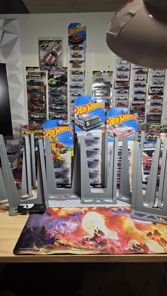 Desktop Display RACK for Hot Wheels Mainline - Vertical 6-Card HOLDER Stand