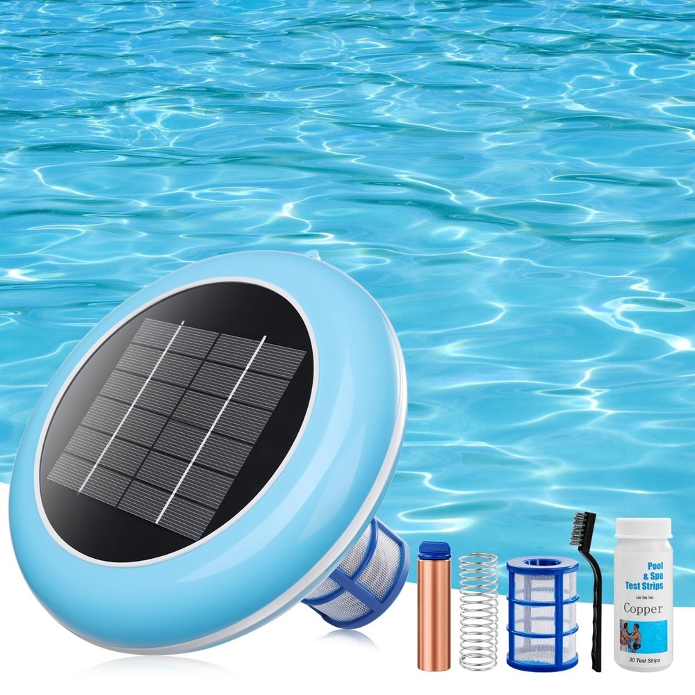Pool Ionizer Solar Powered,Copper Ionization,Floating Automatic Water Cleaner...