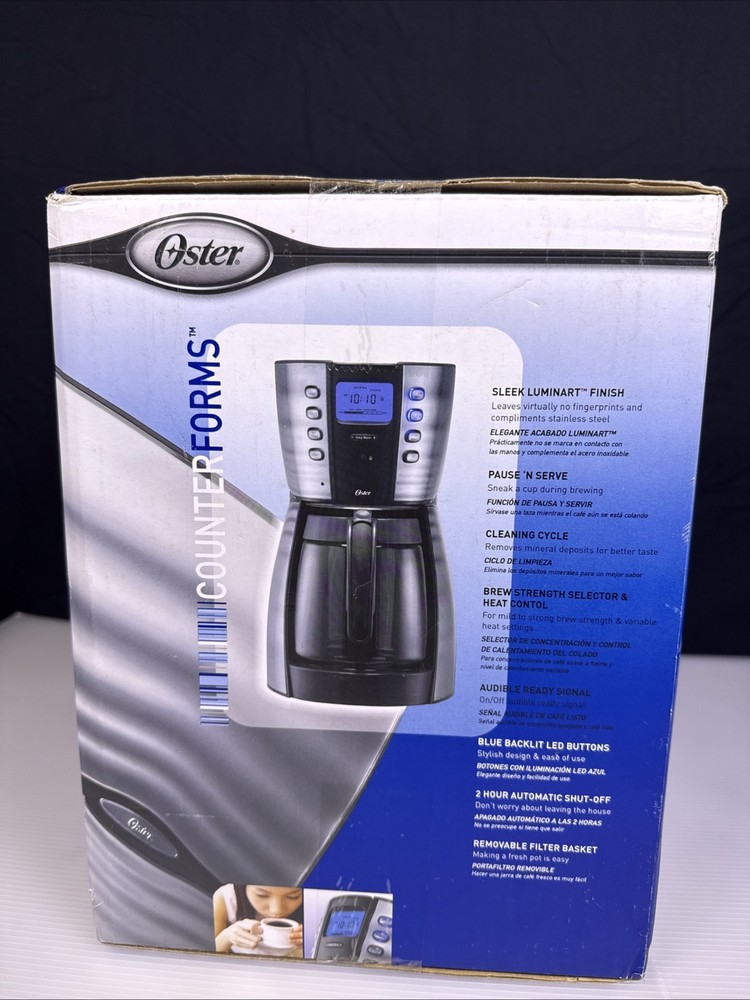 Oster CounterForm 12 Cup Programmable Coffee Maker Luminart Finish Stainless