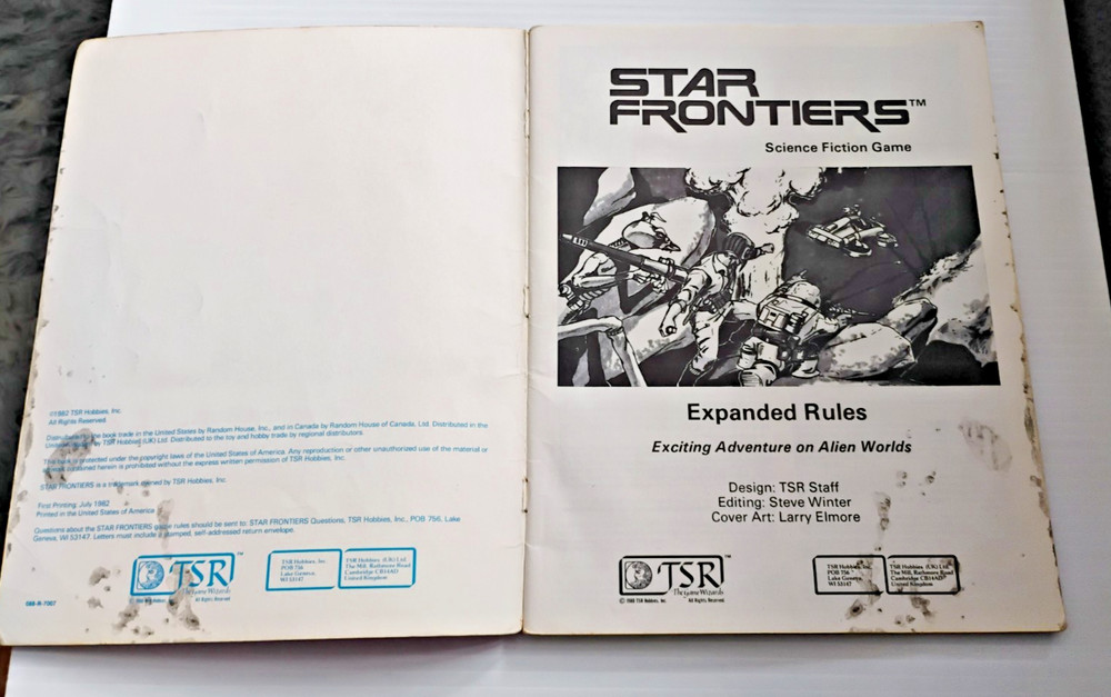 TSR STAR FRONTIERS ALPHA DAWN BASIC GAME RULES & ALPHA DAWN EXPANDED GAME RULES