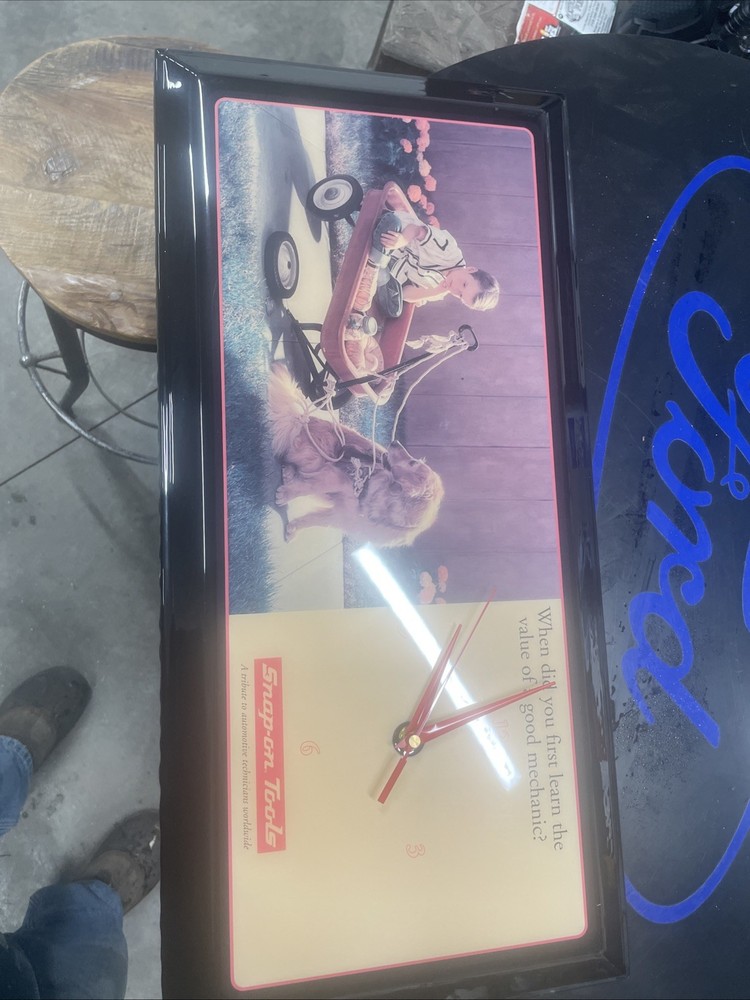 Vintage Snap On Clock. Boy In The Wagon