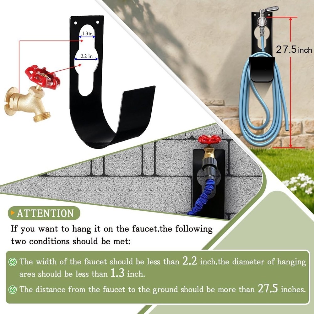 Garden Hose Wall Hook - Rustproof & Sturdy Design for Easy Access