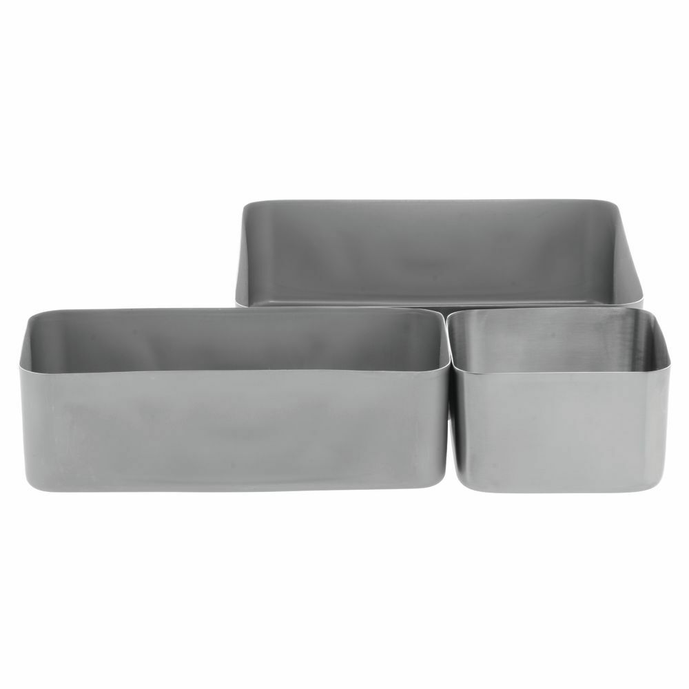 HUBERT Serving Pan Display Pan Soft Touch Rectangular Silver Stainless Steel - 4