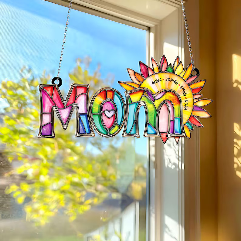 Personalized Mom Acrylic Suncatcher Window Decor Gift