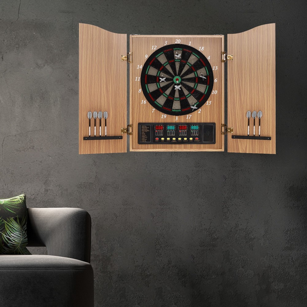 Electronic Scoring Dartboard Electronic Dart Machine Foldable Dartboard Cabinet