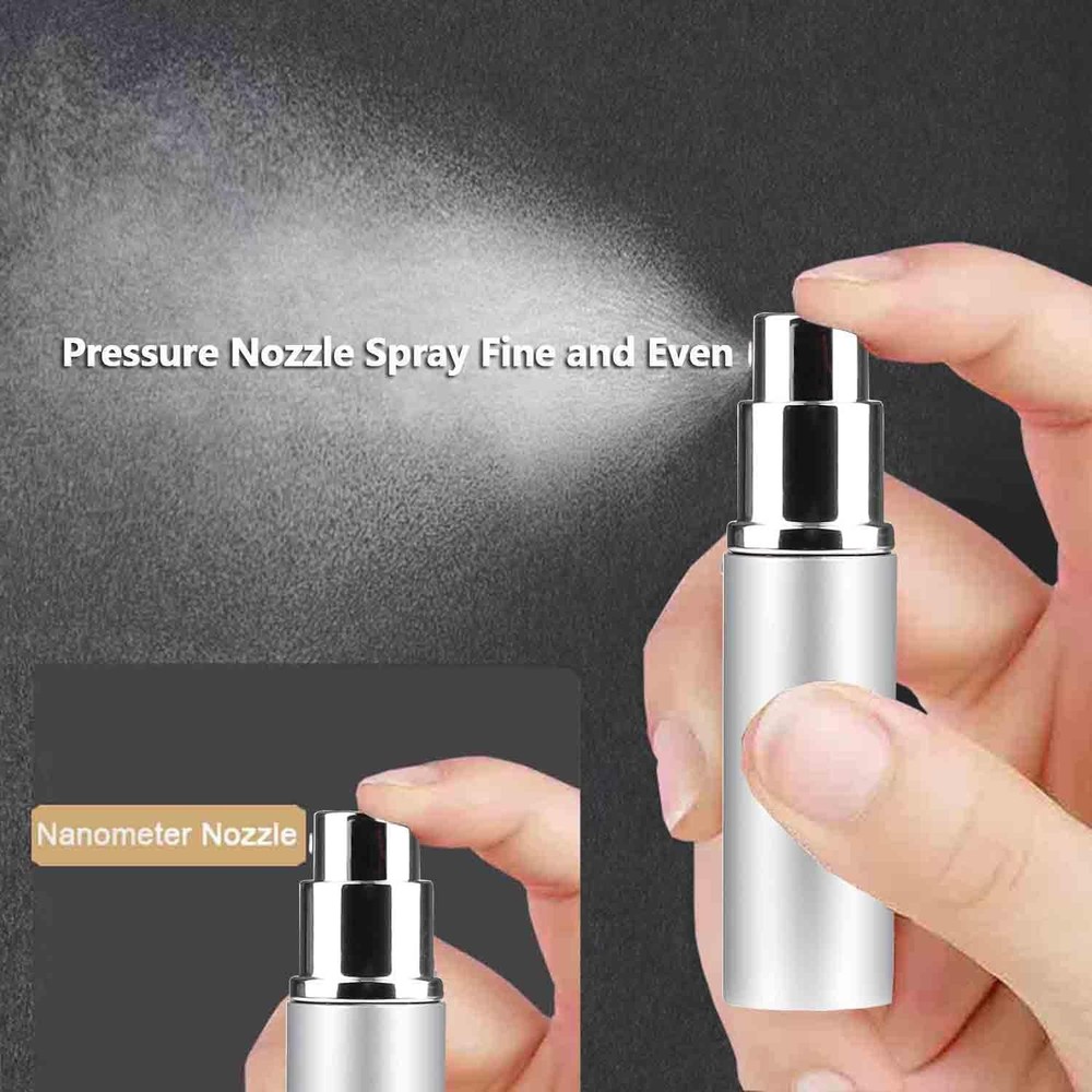 6-Pack Leak-Proof Glass Liner Portable Mini Refillable Perfume Atomizer Bottles,