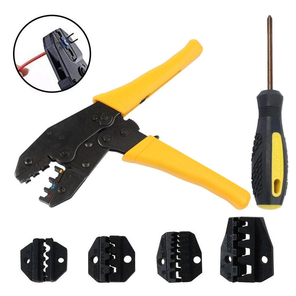 Self-Adjustable Crimping Pliers Tool Kit with Storage Bag for Electrical Work