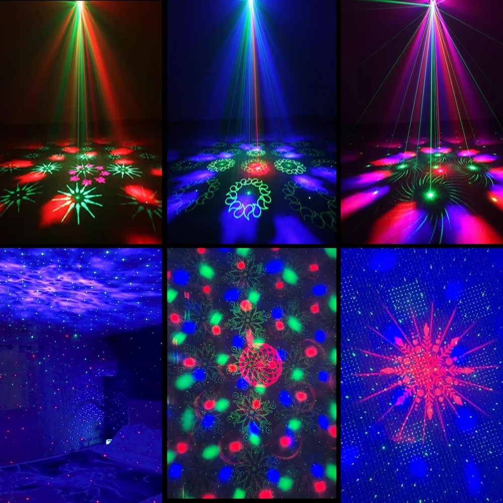 Starry Sky Ocean Wave Projector: 3-in-1 DJ Disco Light with Remote Control