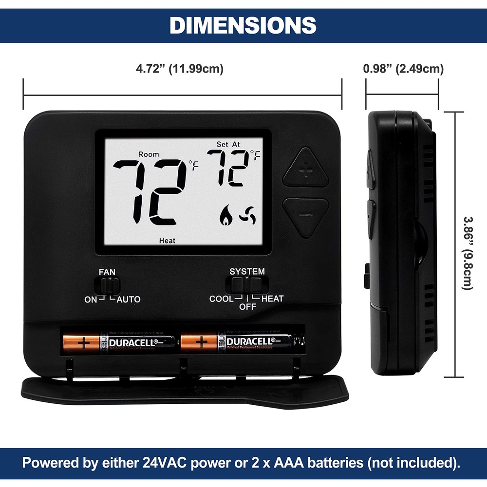 2 Pack - ELECTECK Digital Thermostat with Large LCD Display, Non-Programmable, C
