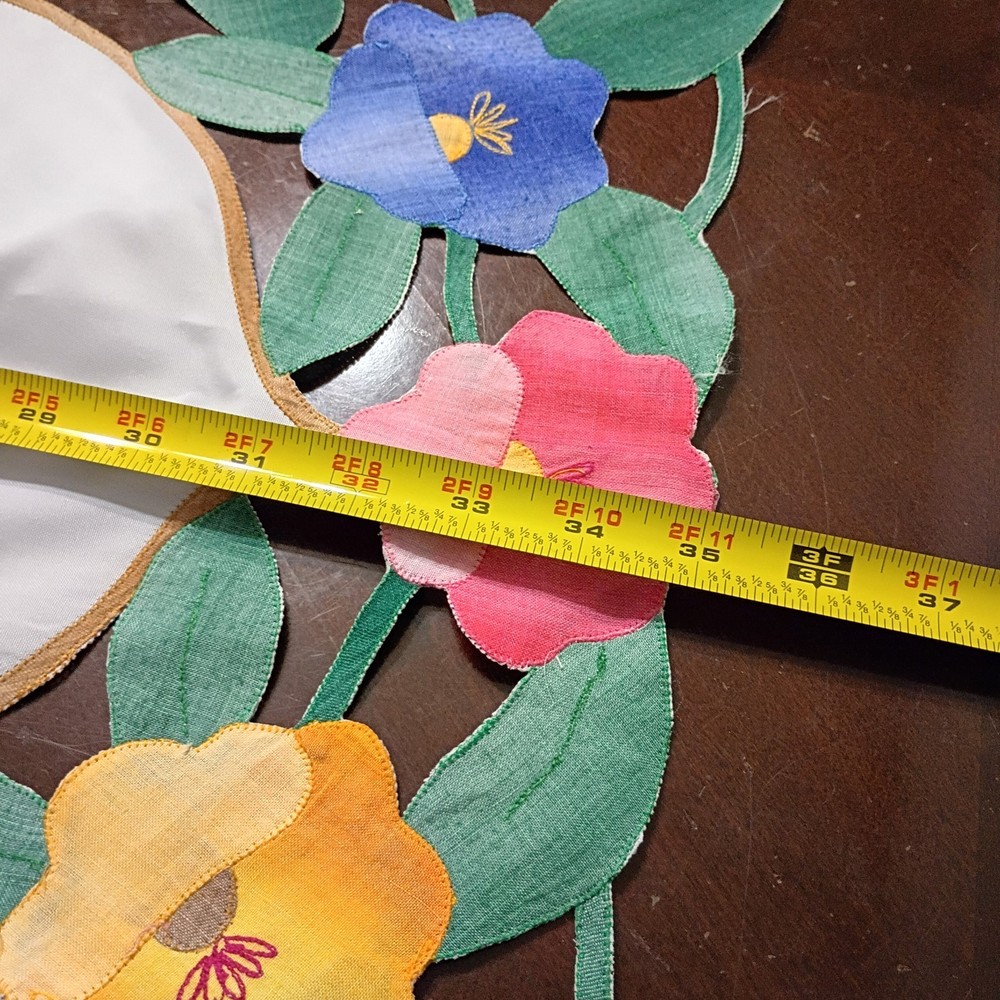 Running Table Cloth With Cutting Work Edges Floral 35"X14"