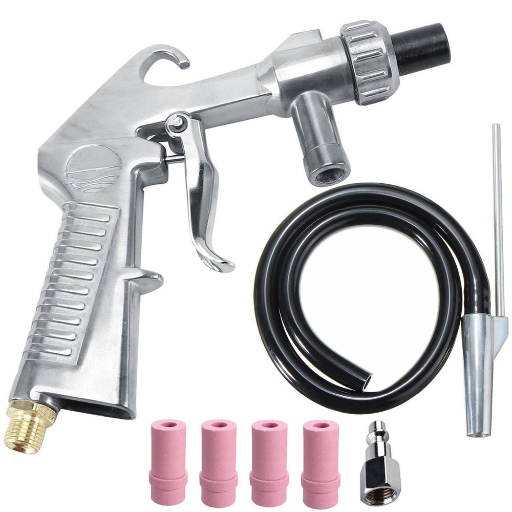 Sand Blaster Kit Blasting Sandblaster Siphon Feed Gun Nozzle Rust Remove Abra...