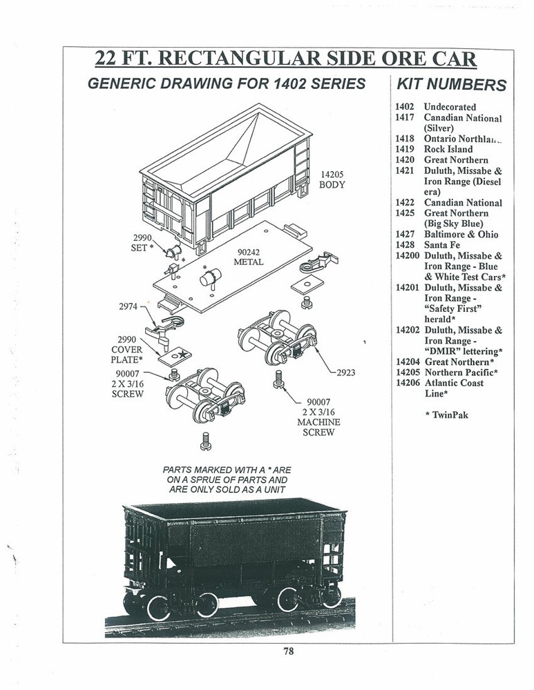 RCR - HO 22FT ORE CAR - UP 27005