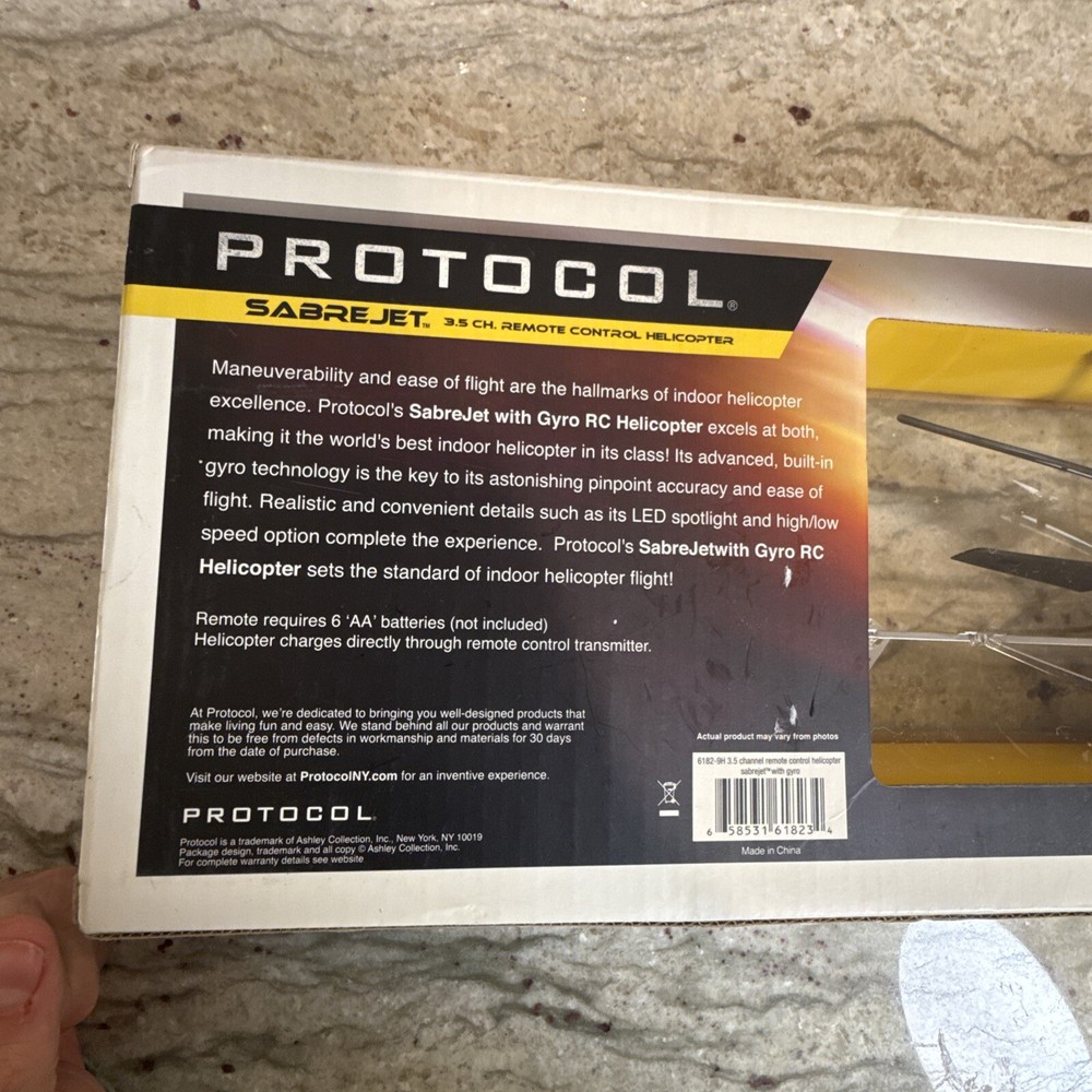 Protocol SabreJet 3.5 CH Remote Control Helicopter With Gyro Stabilizer NIB