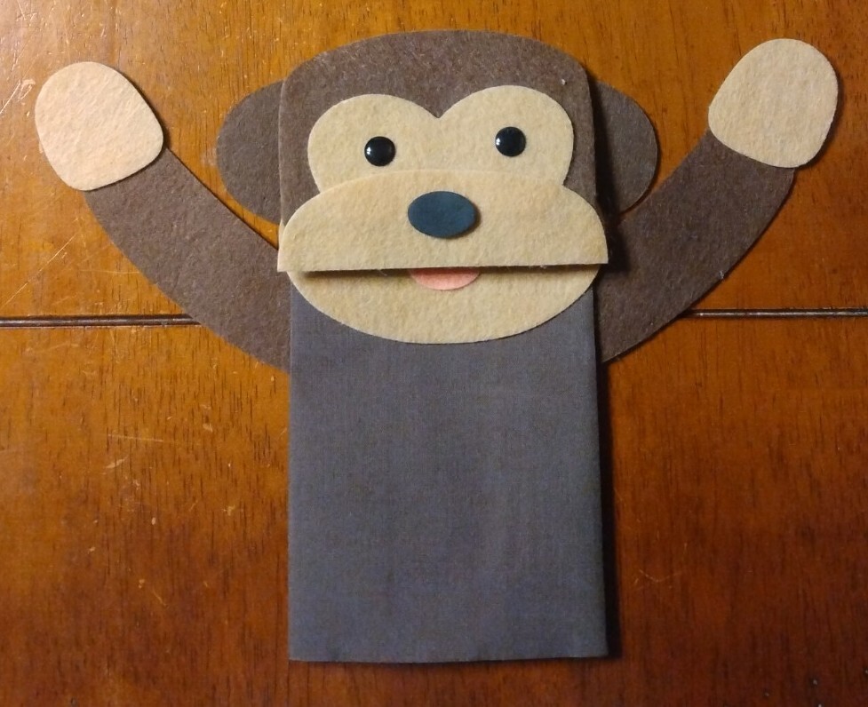 Craft Paper Bag Monkey Hand Puppet
