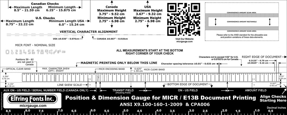 MICR Check Position Gauge
